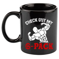 Six 6 Pack Bodybuilding 11oz C Handle Ceramic Mug