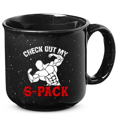 Six 6 Pack Bodybuilding 15oz Campfire Ceramic Mug