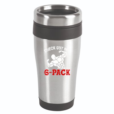 Six 6 Pack Bodybuilding 16oz Travel Tumbler