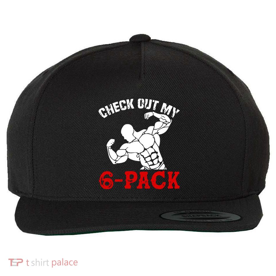 Six 6 Pack Bodybuilding Wool Snapback Cap