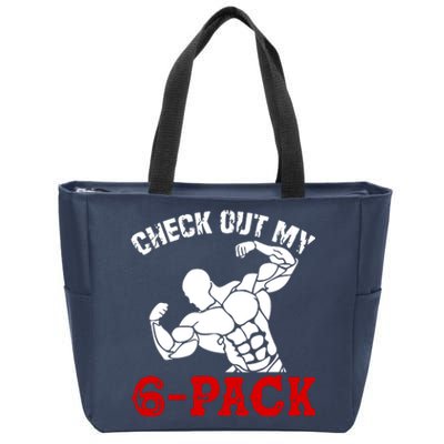 Six 6 Pack Bodybuilding Zip Tote Bag