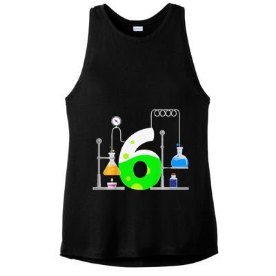 Scientist 6 Years Old 6th Birthday Experiments Science Ladies PosiCharge Tri-Blend Wicking Tank