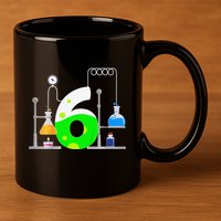 Scientist 6 Years Old 6th Birthday Experiments Science 11oz C Handle Ceramic Mug