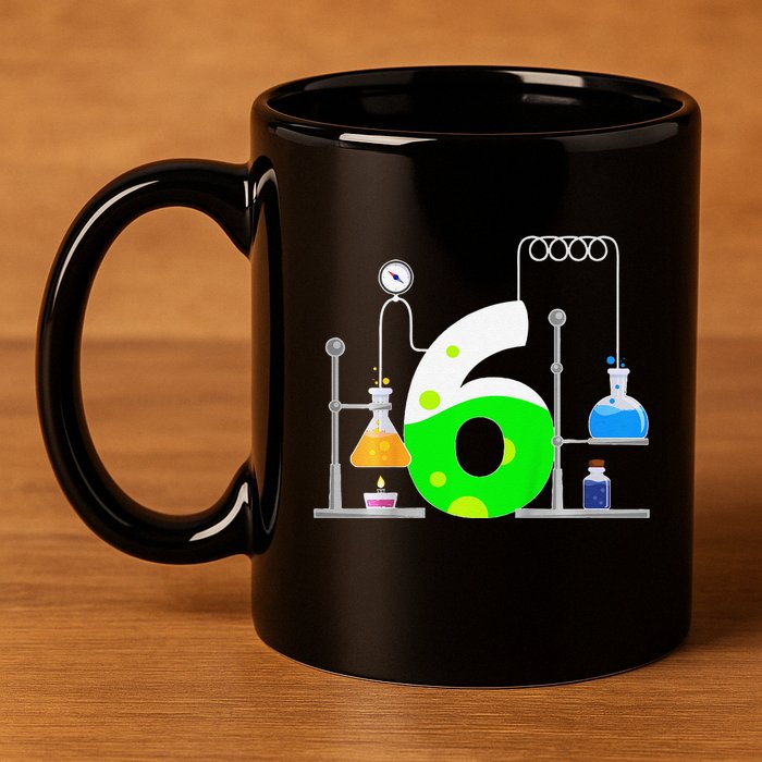 Scientist 6 Years Old 6th Birthday Experiments Science 11oz C Handle Ceramic Mug
