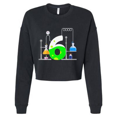 Scientist 6 Years Old 6th Birthday Experiments Science Cropped Pullover Crew