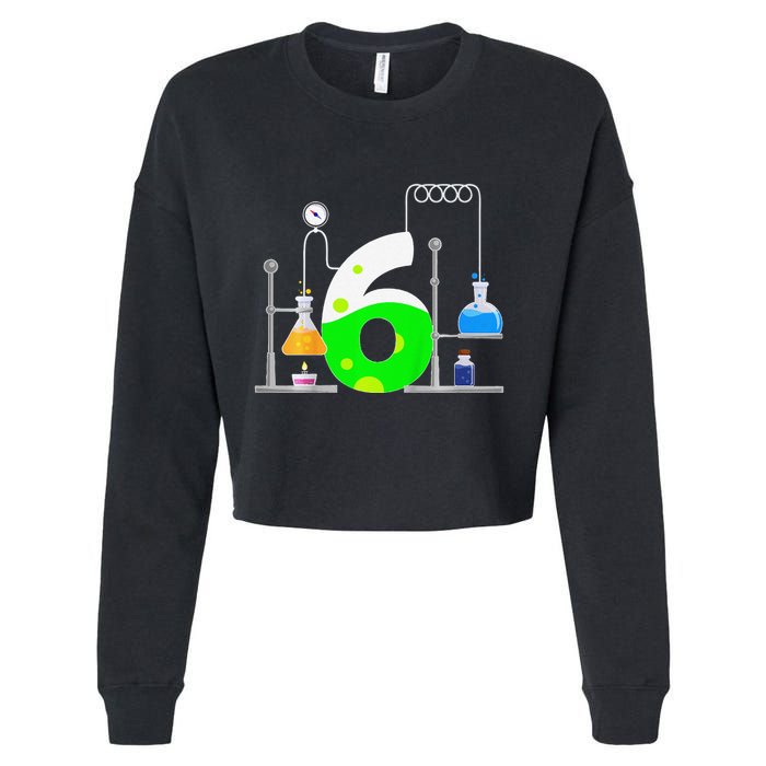 Scientist 6 Years Old 6th Birthday Experiments Science Cropped Pullover Crew