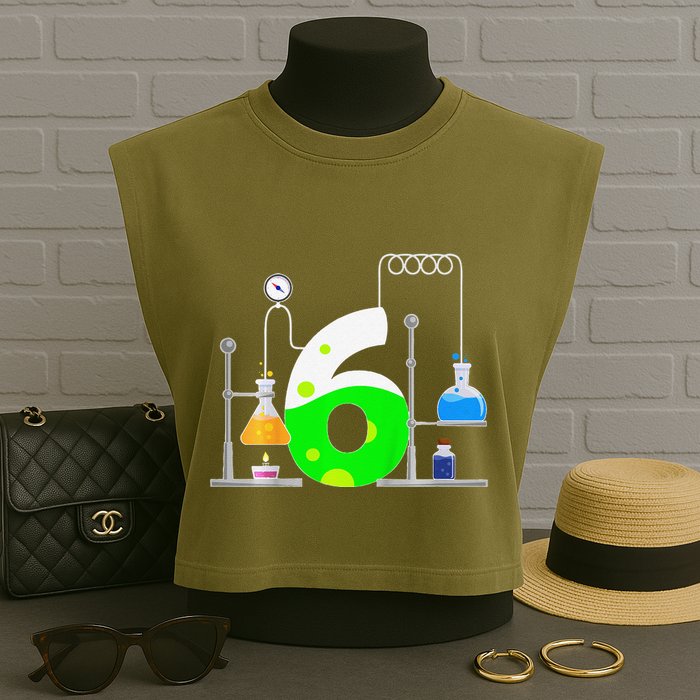 Scientist 6 Years Old 6th Birthday Experiments Science Garment-Dyed Women's Muscle Tee