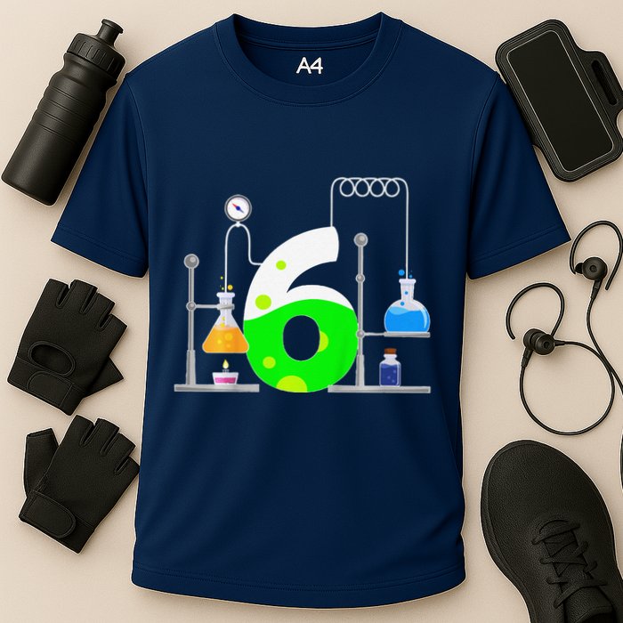 Scientist 6 Years Old 6th Birthday Experiments Science Cooling Performance Crew T-Shirt