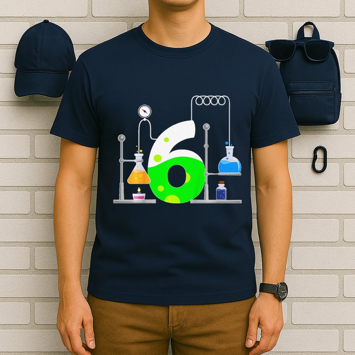 Scientist 6 Years Old 6th Birthday Experiments Science T-Shirt