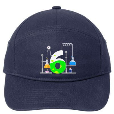 Scientist 6 Years Old 6th Birthday Experiments Science 7-Panel Snapback Hat