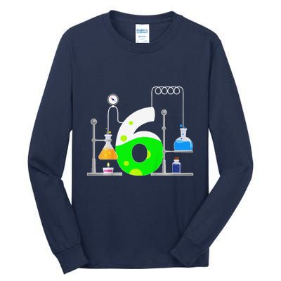 Scientist 6 Years Old 6th Birthday Experiments Science Tall Long Sleeve T-Shirt