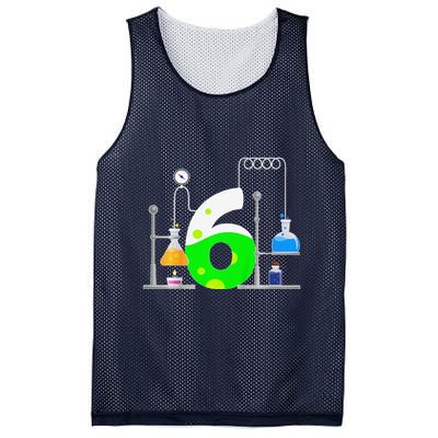 Scientist 6 Years Old 6th Birthday Experiments Science Mesh Reversible Basketball Jersey Tank