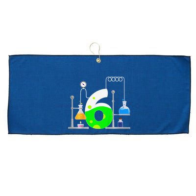 Scientist 6 Years Old 6th Birthday Experiments Science Large Microfiber Waffle Golf Towel