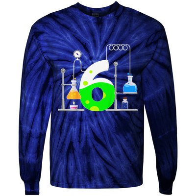Scientist 6 Years Old 6th Birthday Experiments Science Tie-Dye Long Sleeve Shirt