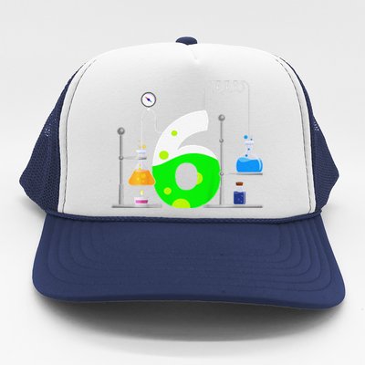 Scientist 6 Years Old 6th Birthday Experiments Science Trucker Hat