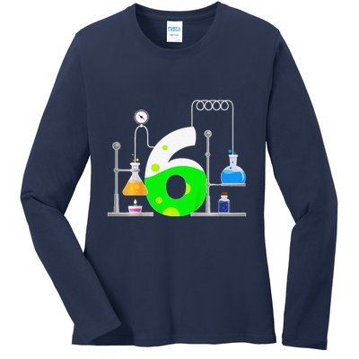 Scientist 6 Years Old 6th Birthday Experiments Science Ladies Long Sleeve Shirt