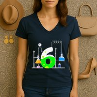 Scientist 6 Years Old 6th Birthday Experiments Science Women's V-Neck T-Shirt