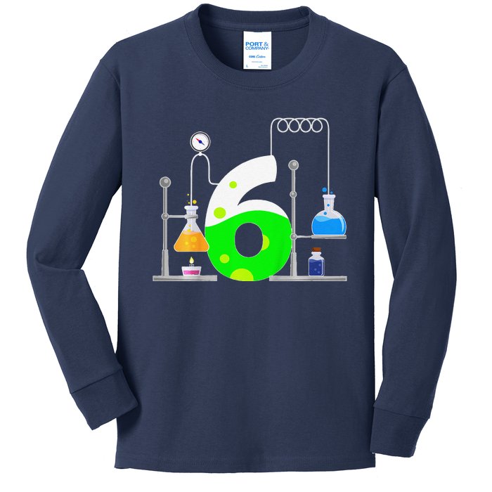 Scientist 6 Years Old 6th Birthday Experiments Science Kids Long Sleeve Shirt