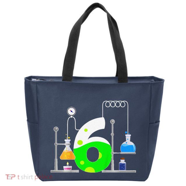 Scientist 6 Years Old 6th Birthday Experiments Science Zip Tote Bag