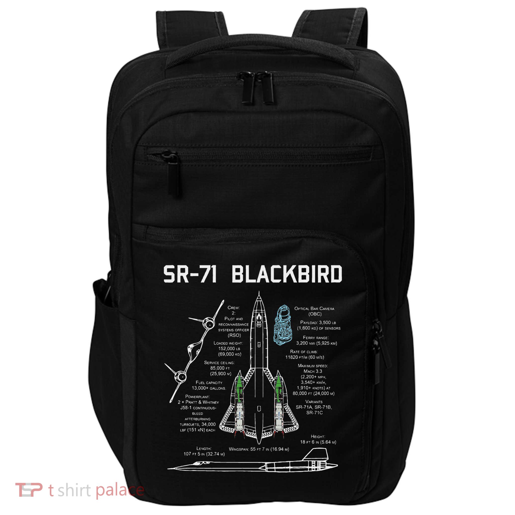 Sr 71 Blackbird Specs Tshir Impact Tech Backpack