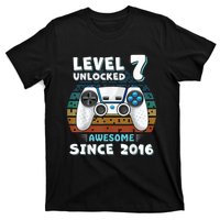 Seven 7yr BDay Son Boy Funny Gamer 7th 7 Years Old Birthday T-Shirt