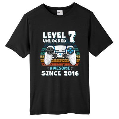 Seven 7yr BDay Son Boy Funny Gamer 7th 7 Years Old Birthday Tall Fusion ChromaSoft Performance T-Shirt