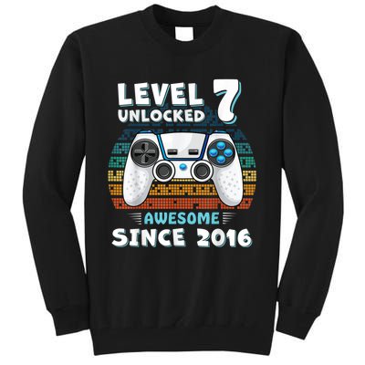 Seven 7yr BDay Son Boy Funny Gamer 7th 7 Years Old Birthday Tall Sweatshirt