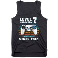 Seven 7yr BDay Son Boy Funny Gamer 7th 7 Years Old Birthday Tank Top