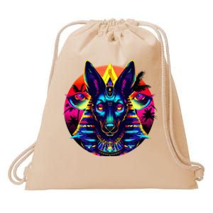 Streetwear 80s 90s Egypt Egyptian God Anubis Drawstring Bag