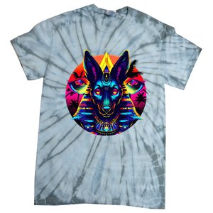 Streetwear 80s 90s Egypt Egyptian God Anubis Tie-Dye T-Shirt