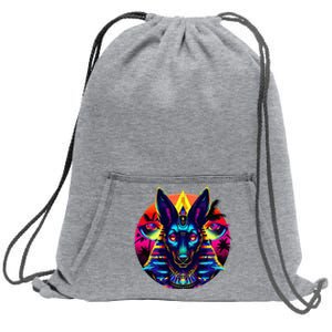 Streetwear 80s 90s Egypt Egyptian God Anubis Sweatshirt Cinch Pack Bag