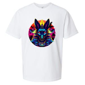 Streetwear 80s 90s Egypt Egyptian God Anubis Sueded Cloud Jersey T-Shirt