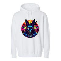 Streetwear 80s 90s Egypt Egyptian God Anubis Garment-Dyed Fleece Hoodie