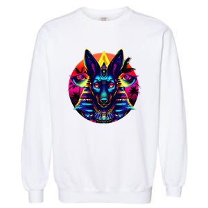 Streetwear 80s 90s Egypt Egyptian God Anubis Garment-Dyed Sweatshirt