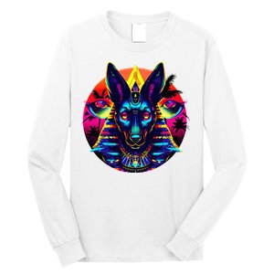 Streetwear 80s 90s Egypt Egyptian God Anubis Long Sleeve Shirt