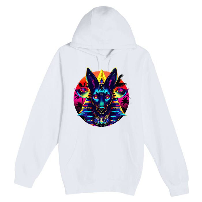 Streetwear 80s 90s Egypt Egyptian God Anubis Premium Pullover Hoodie