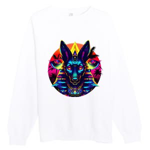 Streetwear 80s 90s Egypt Egyptian God Anubis Premium Crewneck Sweatshirt