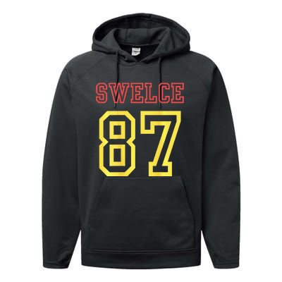 swelce 87 back design Performance Fleece Hoodie