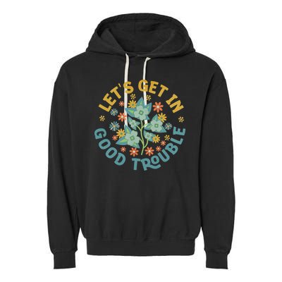 Subtle 8647 Boho Floral Resist Garment-Dyed Fleece Hoodie