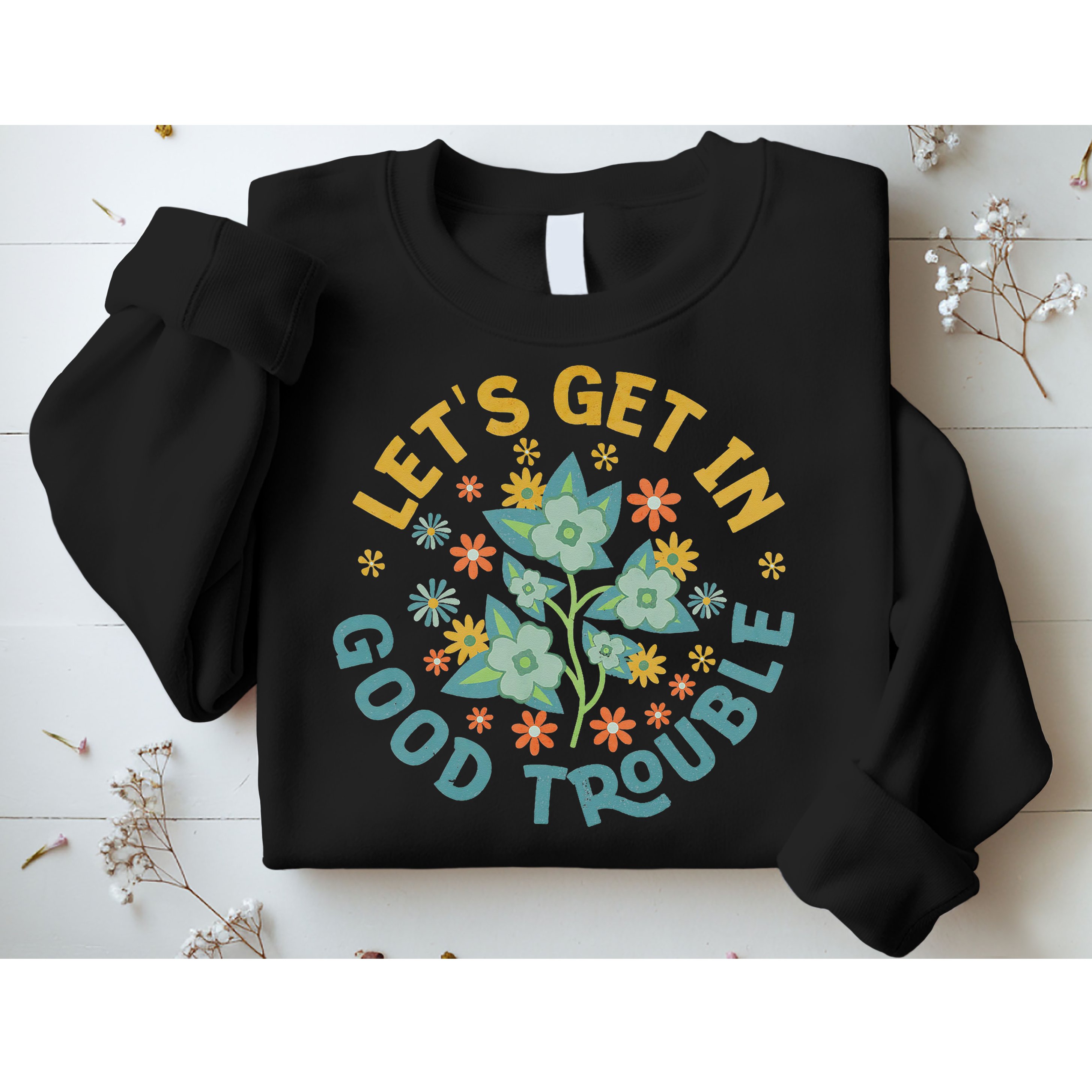 Subtle 8647 Boho Floral Resist Sweatshirt