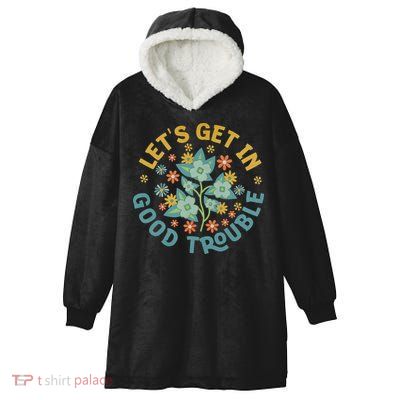 Subtle 8647 Boho Floral Resist Hooded Wearable Blanket
