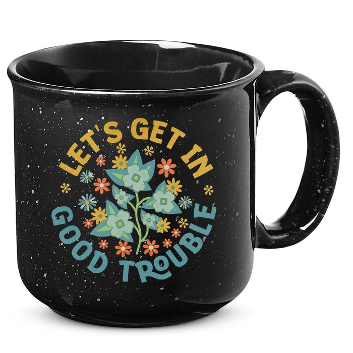 Subtle 8647 Boho Floral Resist 15oz Campfire Ceramic Mug