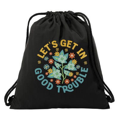 Subtle 8647 Boho Floral Resist Drawstring Bag