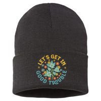 Subtle 8647 Boho Floral Resist Sustainable Knit Beanie