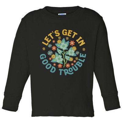 Subtle 8647 Boho Floral Resist Toddler Long Sleeve Shirt
