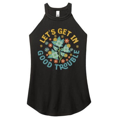 Subtle 8647 Boho Floral Resist Women's Perfect Tri Rocker Tank