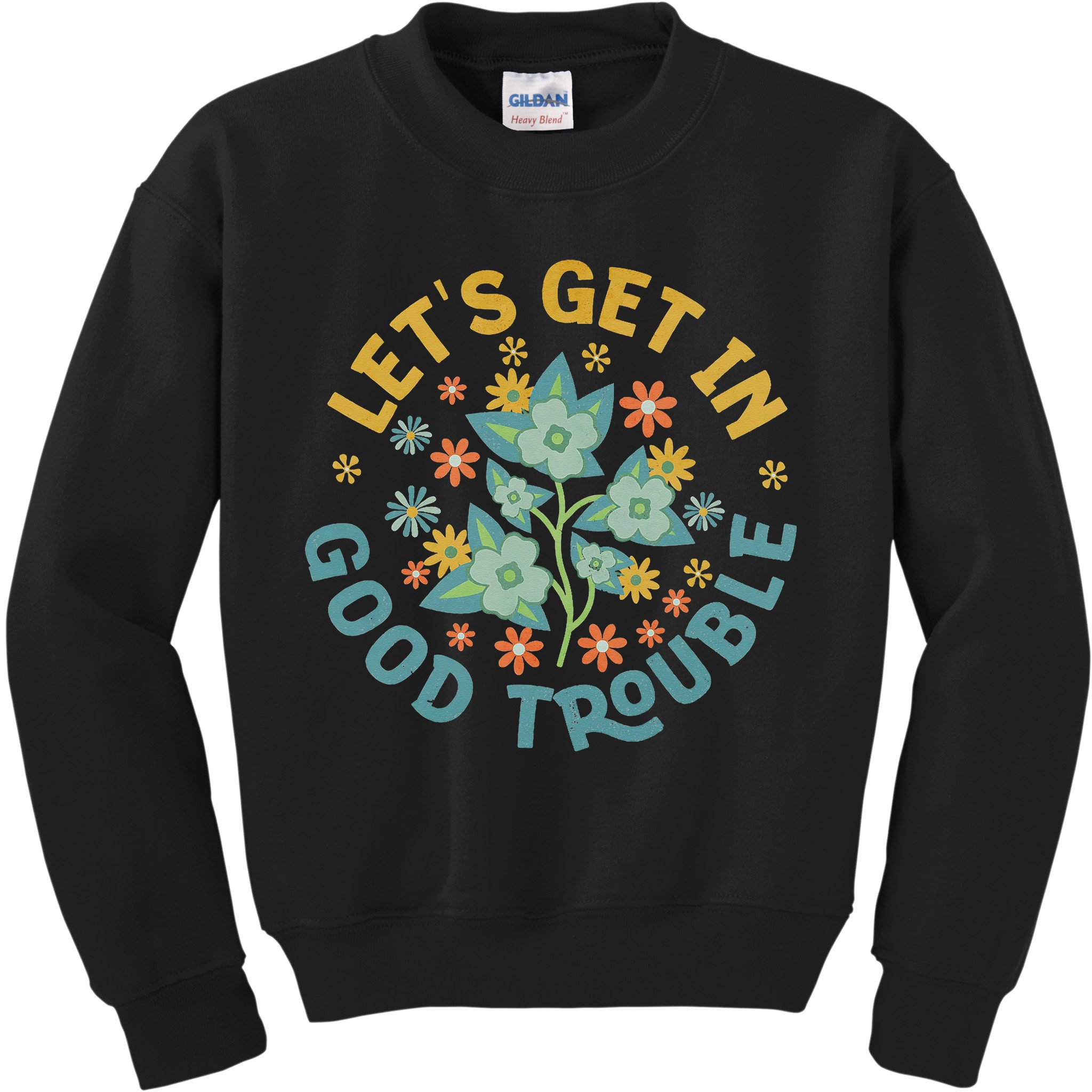 Subtle 8647 Boho Floral Resist Kids Sweatshirt