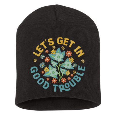 Subtle 8647 Boho Floral Resist Short Acrylic Beanie