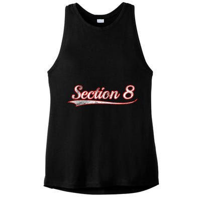Section 8 Vintage Varsity Distressed Throwback Style Ladies PosiCharge Tri-Blend Wicking Tank