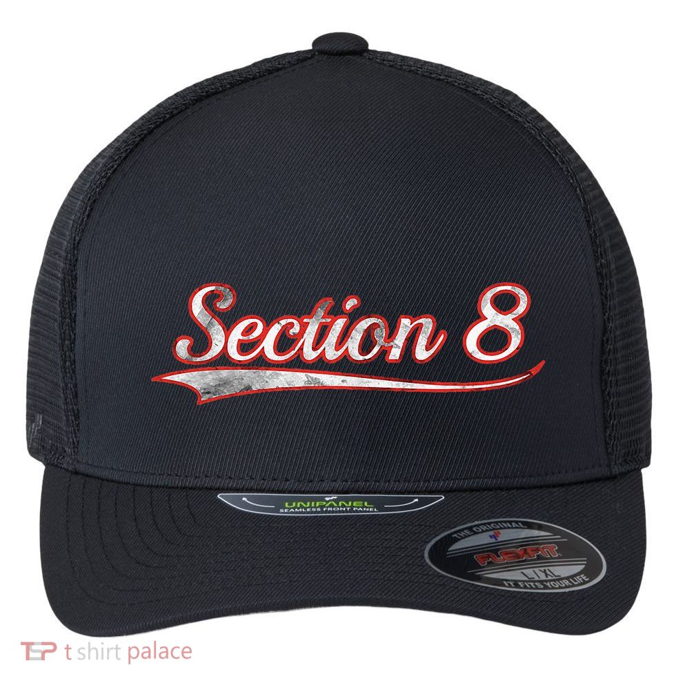 Section 8 Vintage Varsity Distressed Throwback Style Flexfit Unipanel Trucker Cap